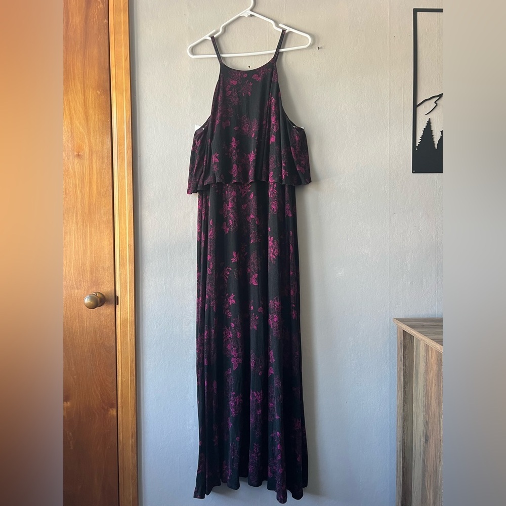 Torrid Stencil Flower Floral High Neck Jersey Maxi Dress Size 2X - Picture 6 of 9
